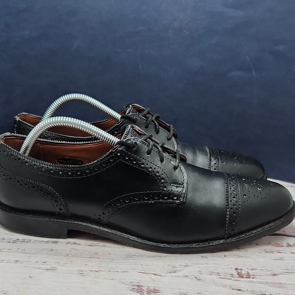 Allen Edmonds‎ Sanford Black Leather Cap Toe Oxford Dress Shoes Size 9.5